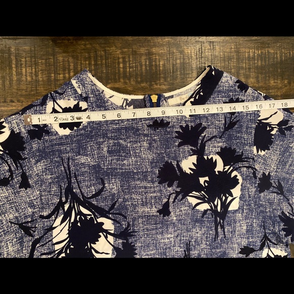 Boden Blouse Kimono Sleeve Floral Blue White Top Viscose - Picture 8 of 9